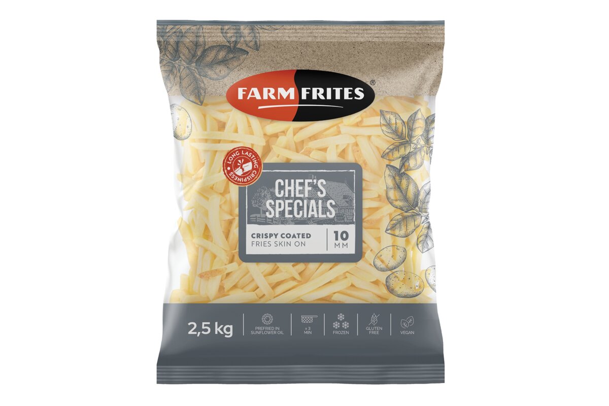 Hranolky chrumkavé so šupou 10x10mm 2,5 kg FarmFrites