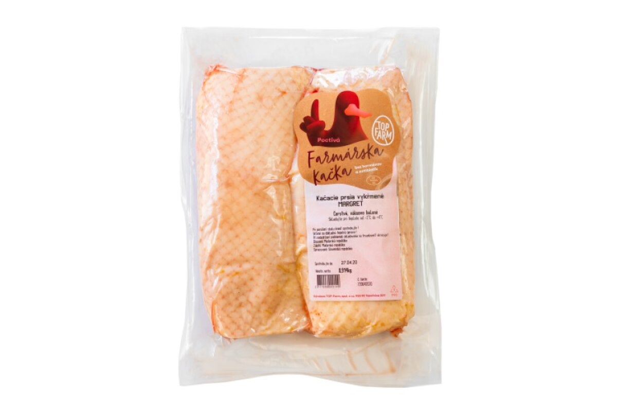 Kačacie prsia vykŕmené Margret mrazené cca 800 g / 2 ks v bal. Top Farm